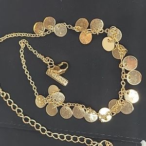 - Freedom Yellow Gold Disc Necklace. 14"